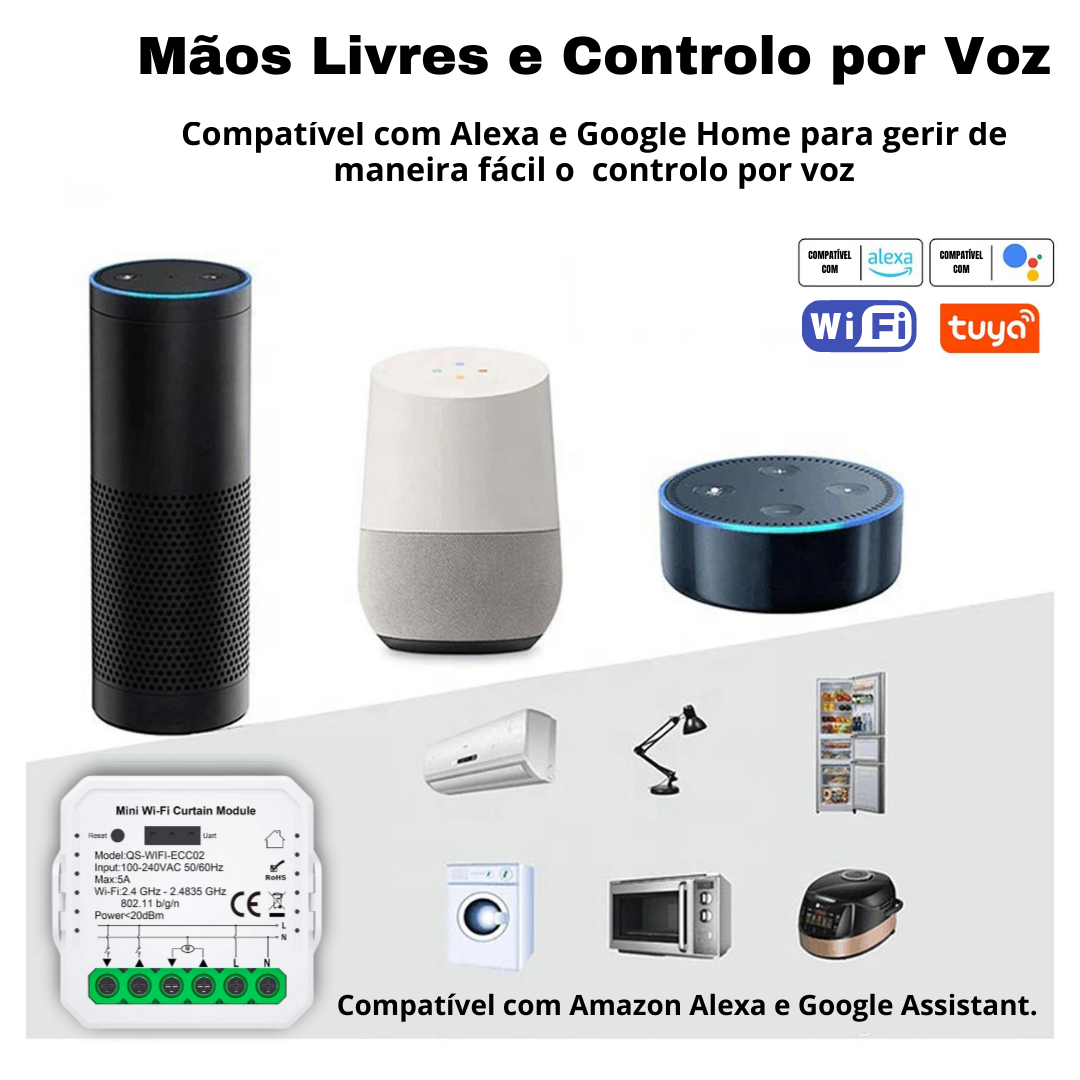 Mini Módulo Wi-Fi para Estores c/ Percentagem - Tuya / Smartlife