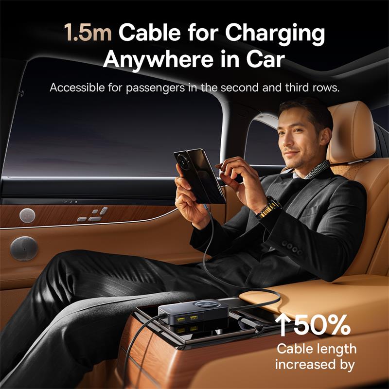 Baseus Primetrip Vw1 Car Charger With Retractable Cable 60W Cosmic Black
