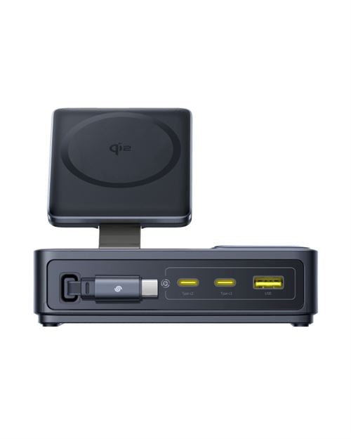 Carregador baseus nomos 5-in-1 140w 3c+u qi2 black