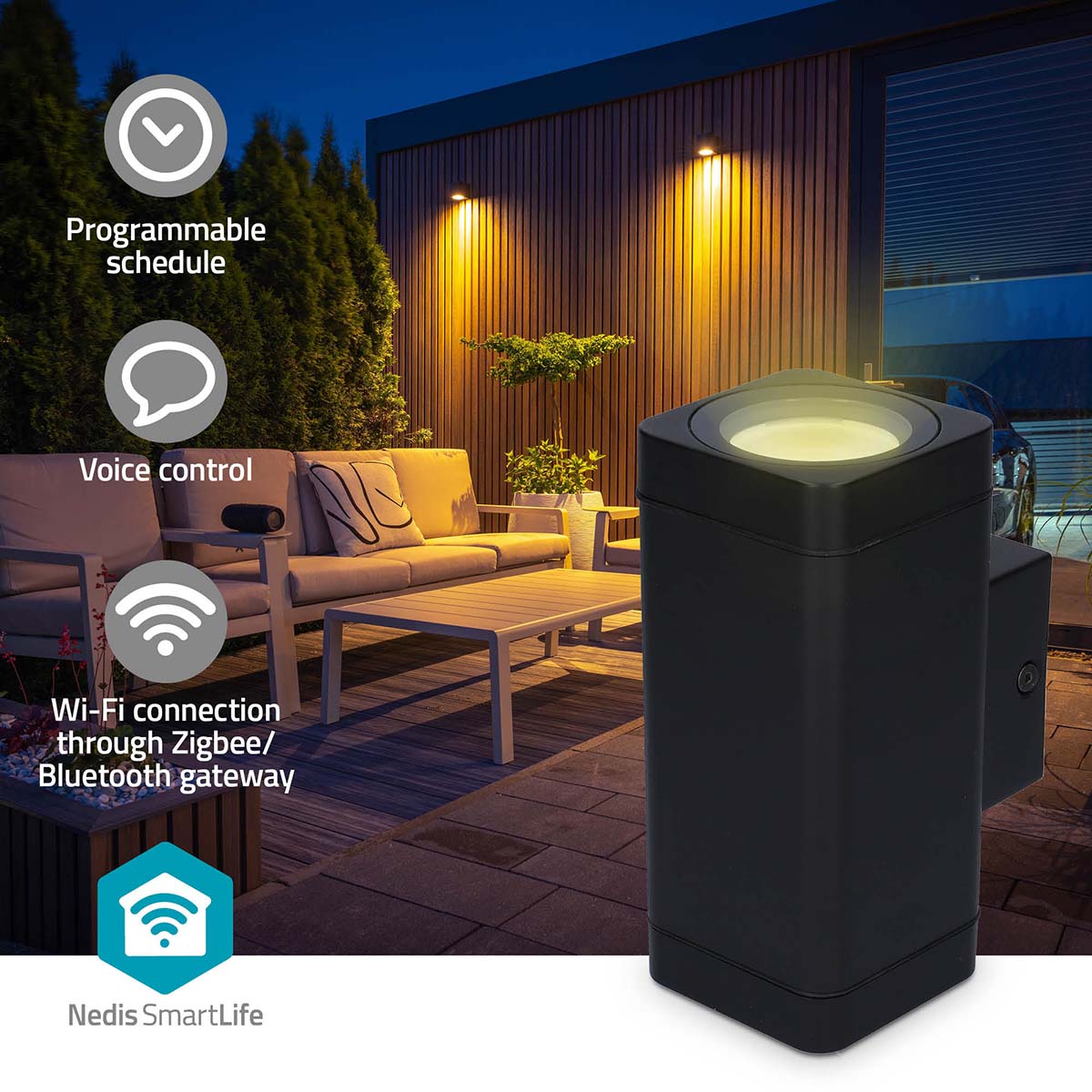 Luz para Exterior Inteligente Bluetooth - Nedis - Tuya / SmartLife