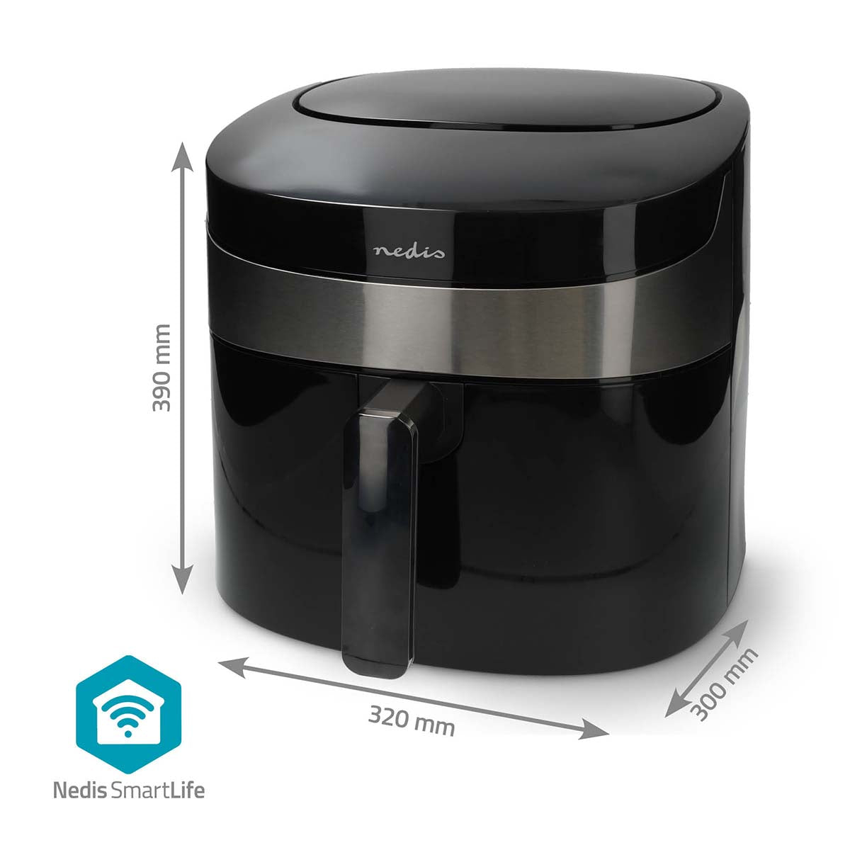 Fritadeira a Ar Quente Inteligente XXL Wi-Fi - Nedis - Tuya / SmartLife