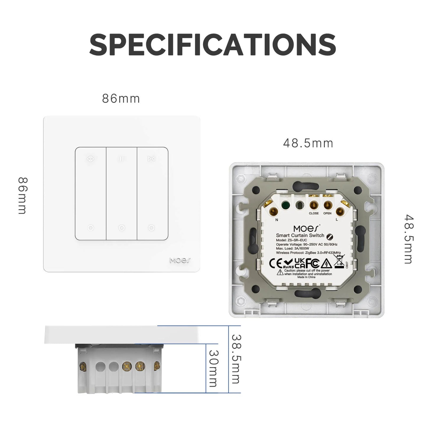 Interruptor Estores Star Ring - Zigbee 3.0 - Branco