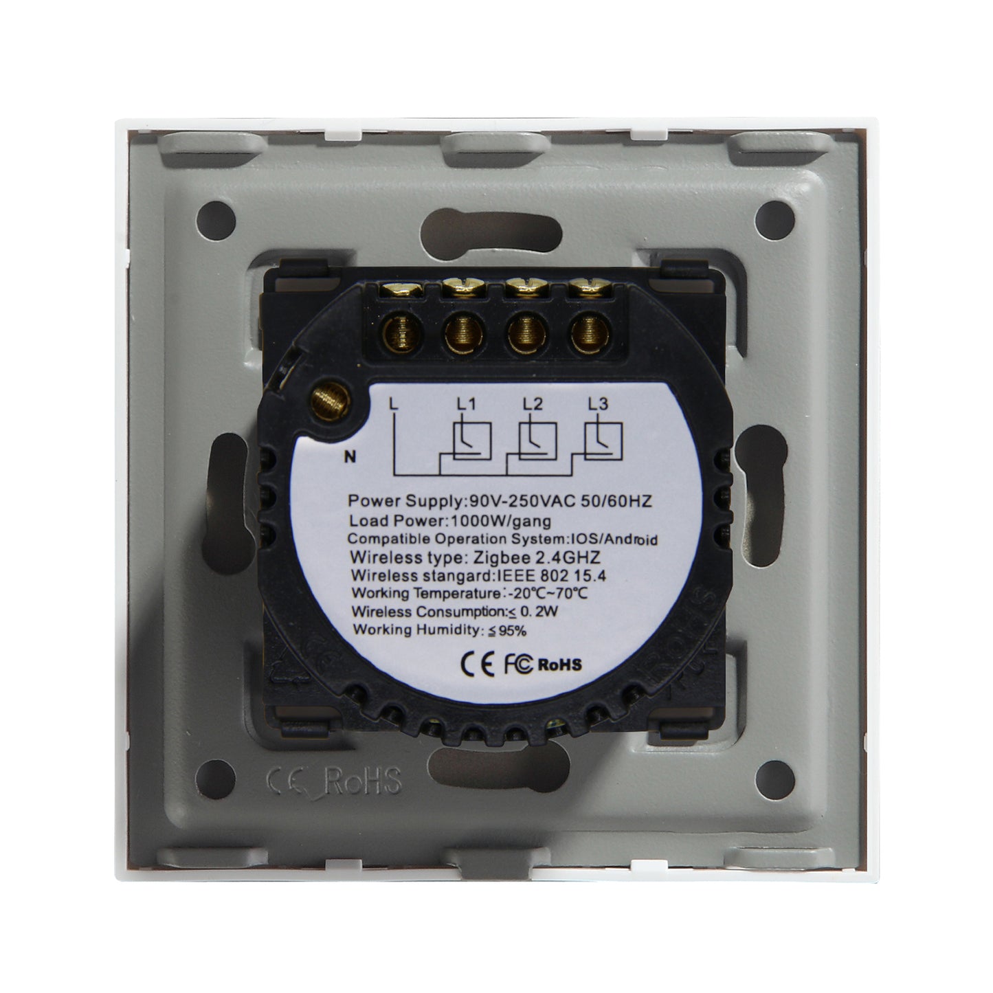 Interruptor Zigbee Desire - Estores - Vidro Branco