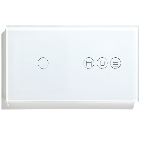 Interruptor Zigbee Desire 1 Gang + Estores - Vidro Branco – Tuya / Smartlife