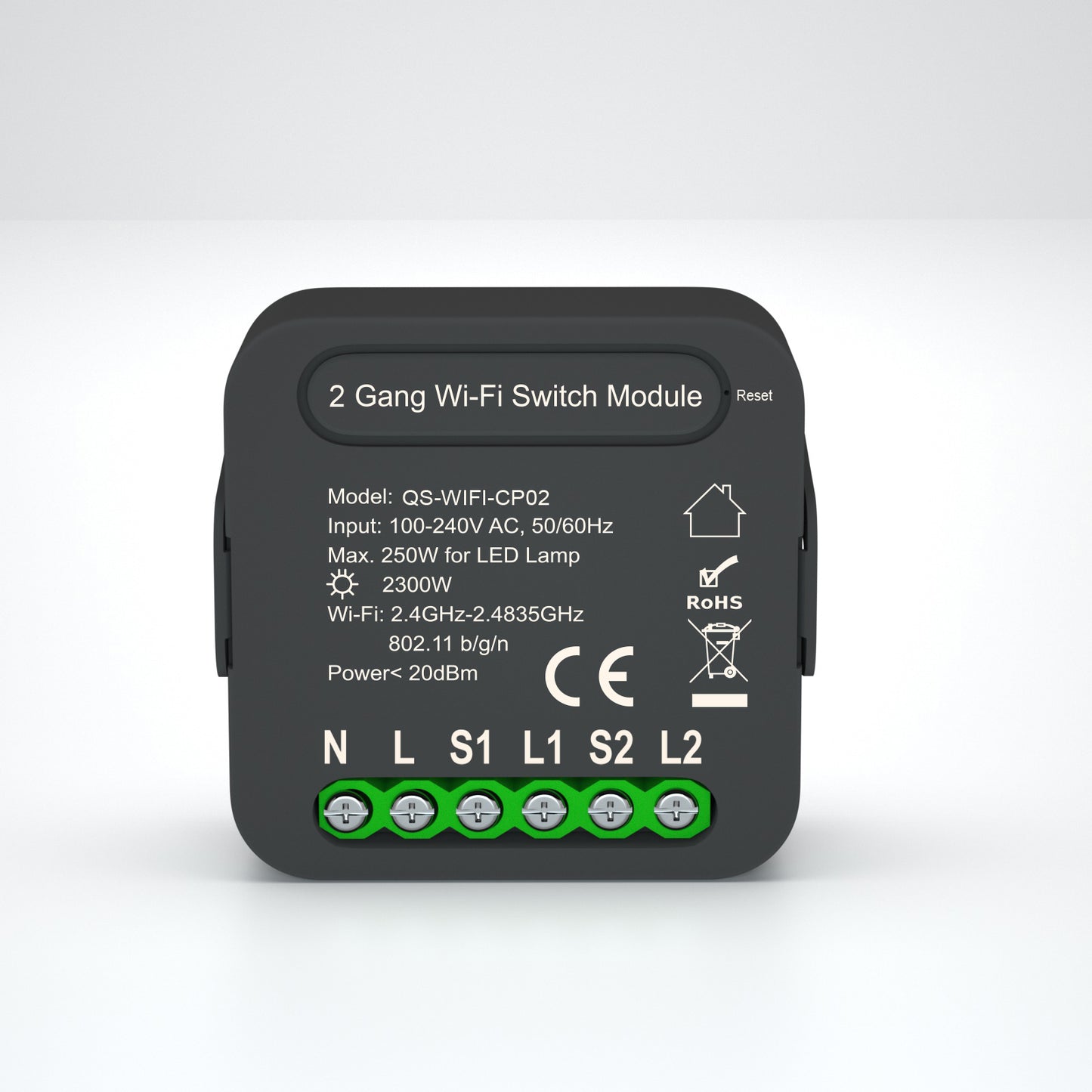 Módulo de Luzes Wi-Fi Duplo (2 gang) - Tuya / Smartlife