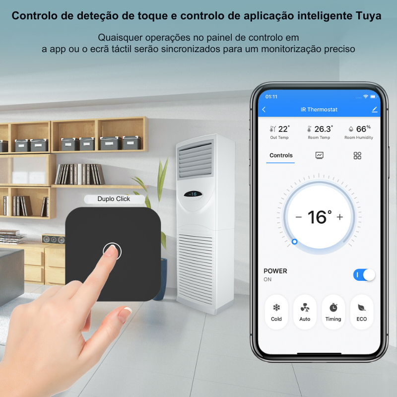 Termostato Inteligente com Infravermelhos para Ar Condicionado - Tuya / Smartlife