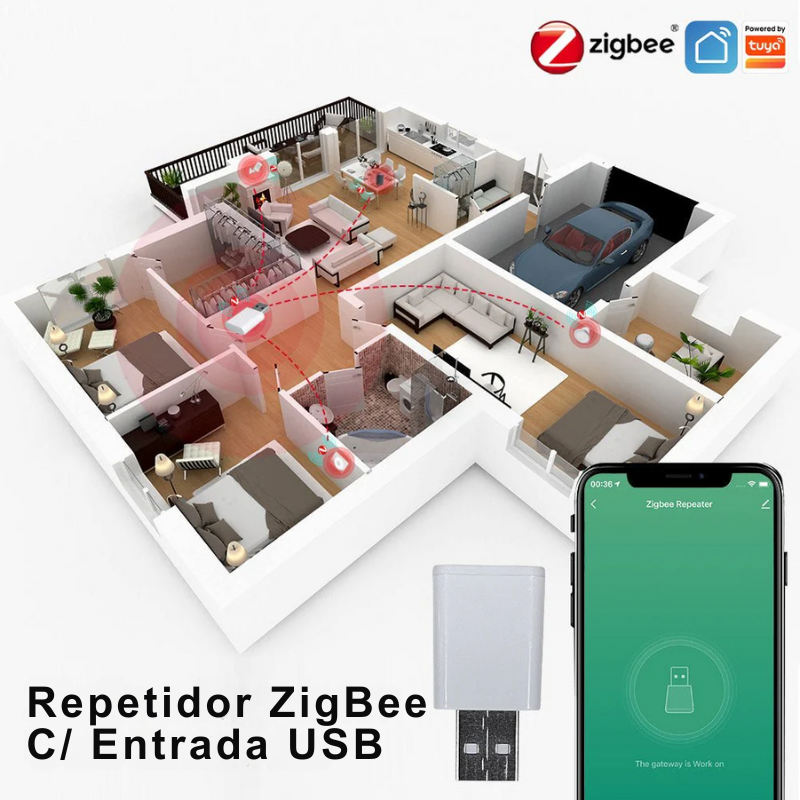 Amplificador - Repetidor 15/20mt de Sinal ZigBee para dispositivos Tuya / Smartlife ZigBee