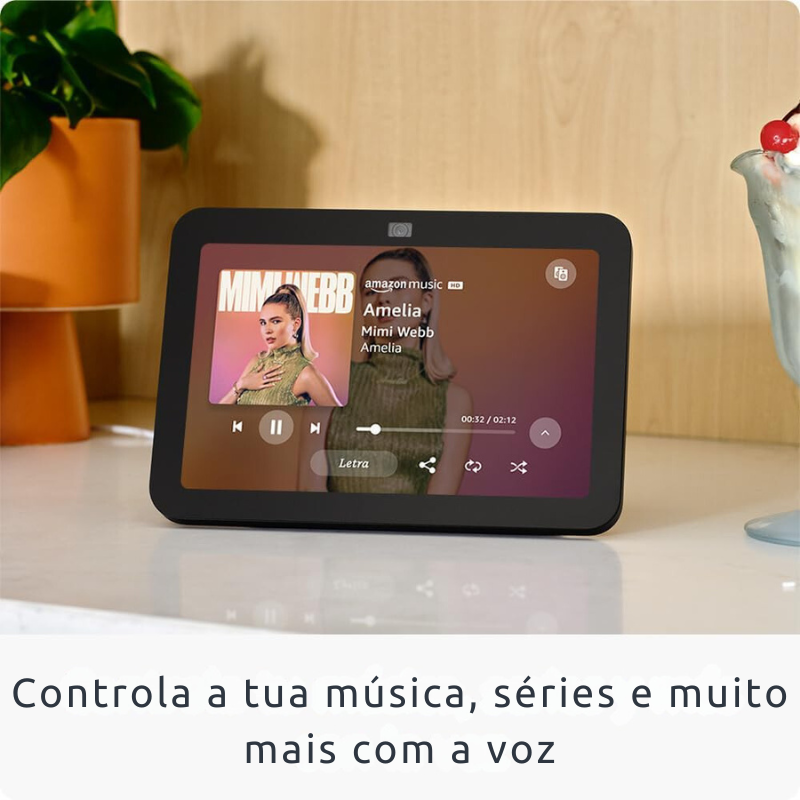 Echo Show 8 (3.ª geração, modelo de 2023) | Ecrã tátil inteligente de alta definição com áudio espacial, controlador de Casa Digital e Alexa