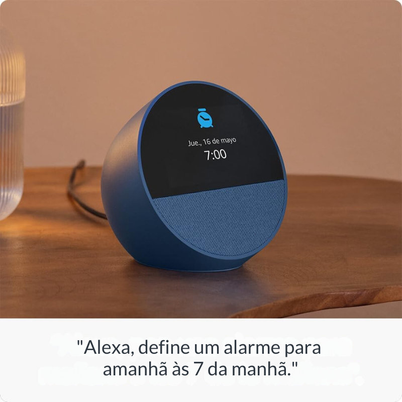 Novo Echo Spot, Relógio inteligente com alarme e som vibrante + Alexa