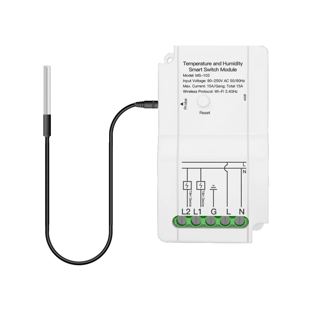 Módulo Interruptor Wi-Fi com Controlador de Temperatura e Humidade - Tuya / Smartlife