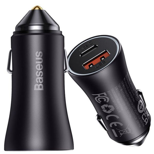 Carregador Veicular Carro Baseus 60w Turbo Usb-a /tipo-c Pd