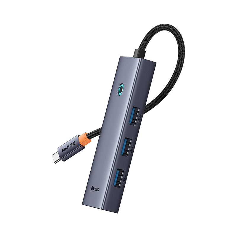 Os-Baseus Ultrajoy Series 4-Port Hub Space Cinza Type-C To Usb3.0