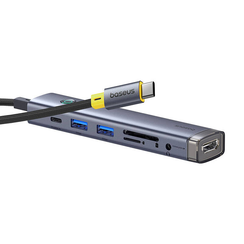 Ultrajoy Series 7-Port Hub Air Space Cinza (Type-C To Hdmi4K@60Hz*1+Usb3.0*2+Pd*1+Sd/Tf3.0*1+3