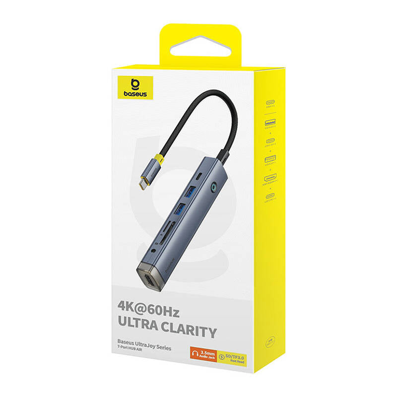 Ultrajoy Series 7-Port Hub Air Space Cinza (Type-C To Hdmi4K@60Hz*1+Usb3.0*2+Pd*1+Sd/Tf3.0*1+3
