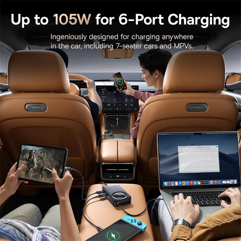 Baseus Primetrip Vw1 Car Charger With Retractable Cable 60W Cosmic Black