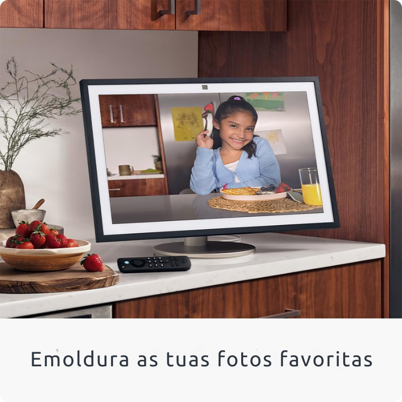 Amazon Echo Show 21 |Ecrã inteligente HD de 21" com Fire TV integrado, som rico e potente, reprodução de streaming HD imersivo e Alexa