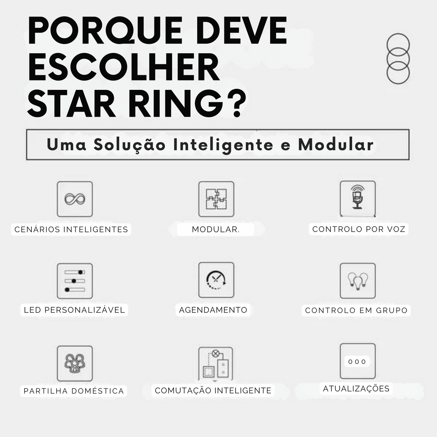 Interruptor Star Ring Zigbee 3.0 - 3 Gang - Branco