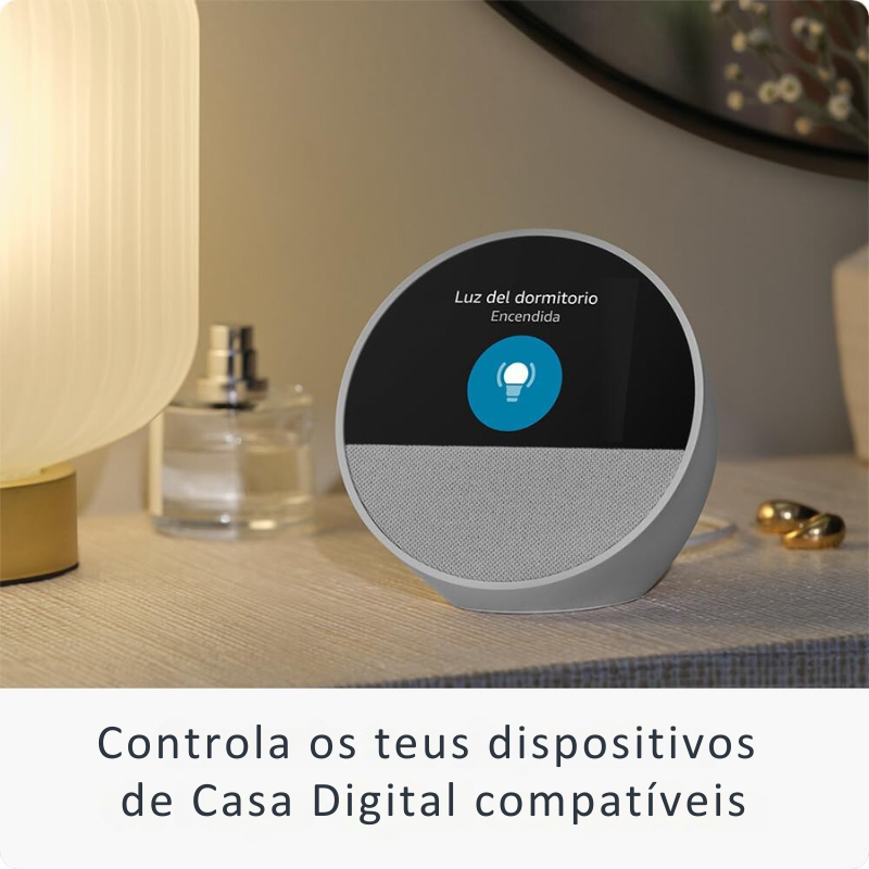 Novo Echo Spot, Relógio inteligente com alarme e som vibrante + Alexa