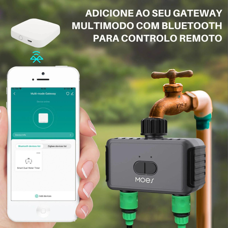 Rega Inteligente Dupla Bluetooth - Moes - Tuya / Smart Life