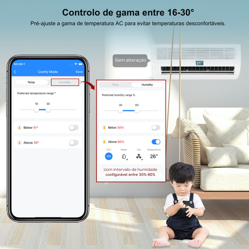 Termostato Inteligente com Infravermelhos para Ar Condicionado - Tuya / Smartlife