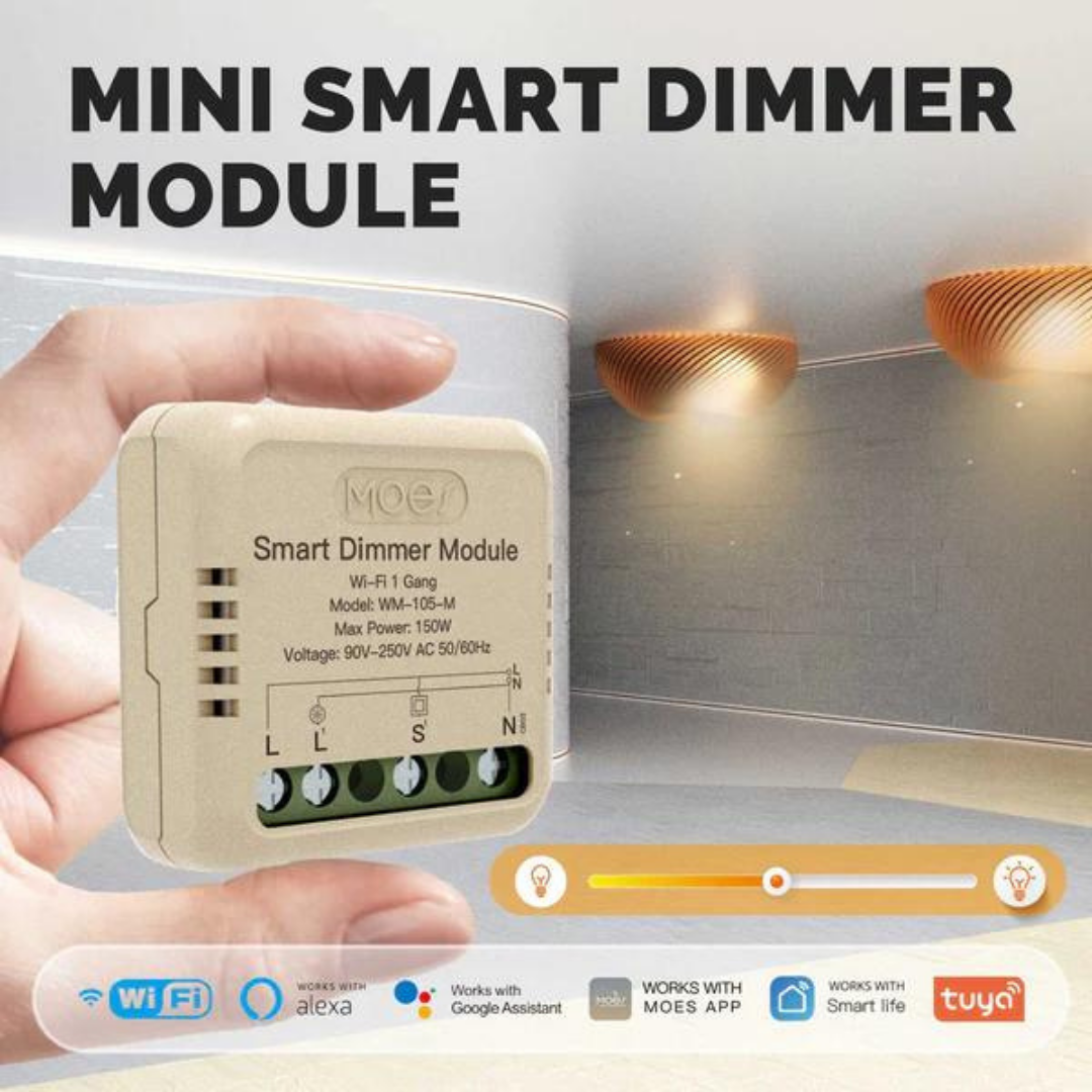 Mini Módulo Wi-Fi Moes para Luzes Dimmer - Tuya / Smartlife