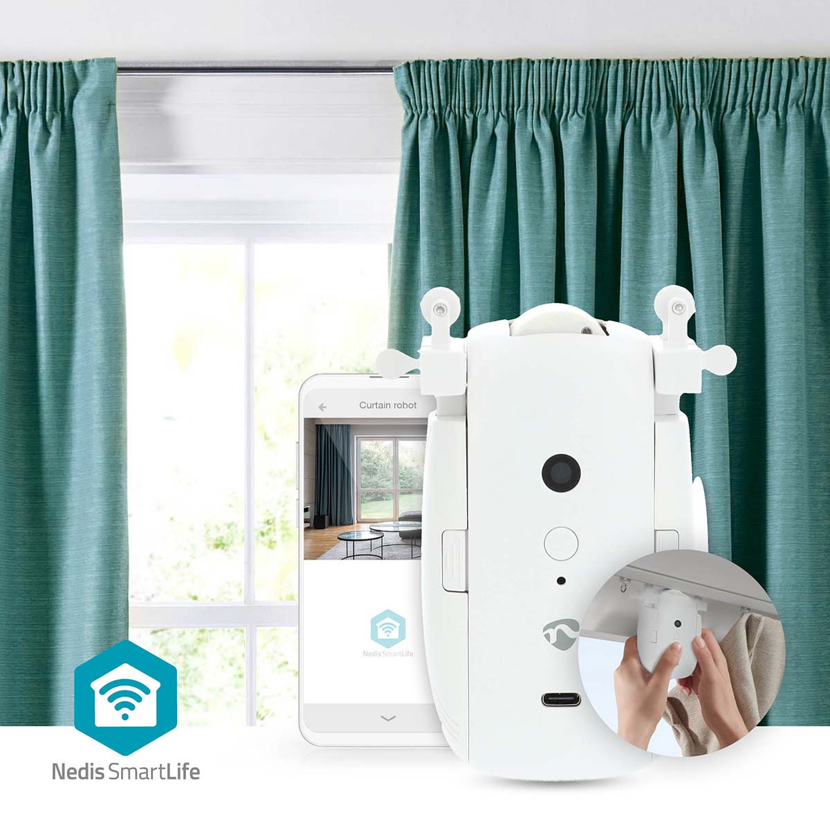 Motor de Cortina Inteligente Bluetooth - Nedis - Tuya / SmartLife