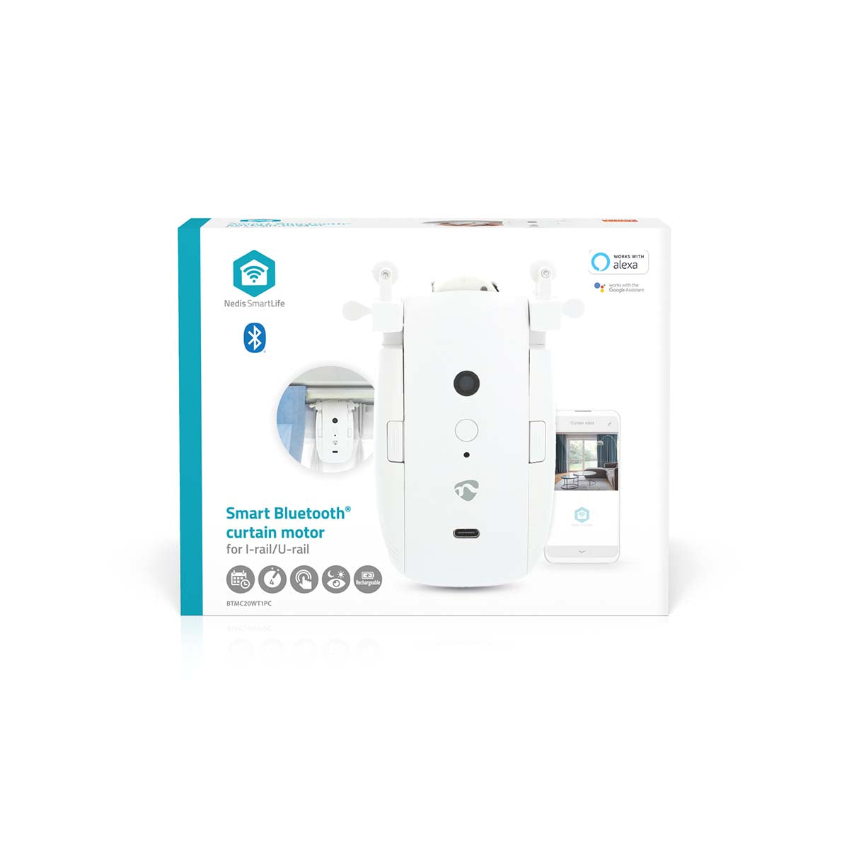 Motor de Cortina Inteligente Bluetooth - Nedis - Tuya / SmartLife