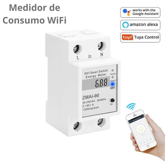 Medidor de Consumo Wi-Fi 50/60A Monofásico - Tuya / Smartlife