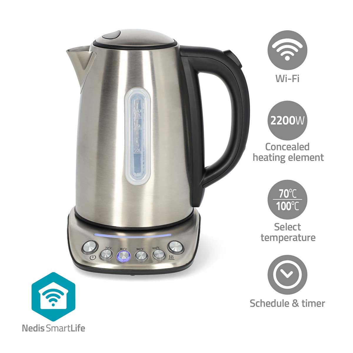Chaleira Inteligente Wi-Fi - Nedis - Tuya / SmartLife
