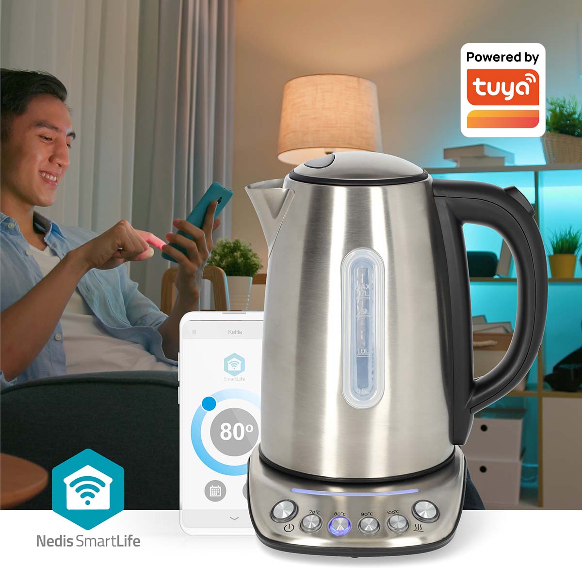 Chaleira Inteligente Wi-Fi - Nedis - Tuya / SmartLife