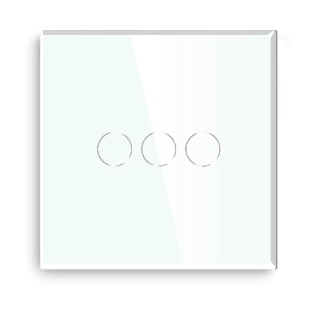 Painel de Vidro Interruptor 3 Gang 86*86mm para Integração em Zigbee Desire - GL86P3W