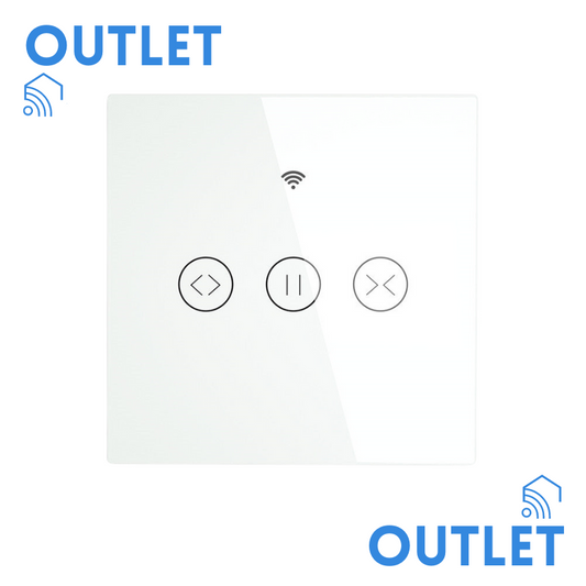 OUTLET: Interruptor Touch de Estore Wi-Fi + RF com Percentagem - Branco - Gama Simple Touch - Tuya / Smartlife - WS-EUR-C