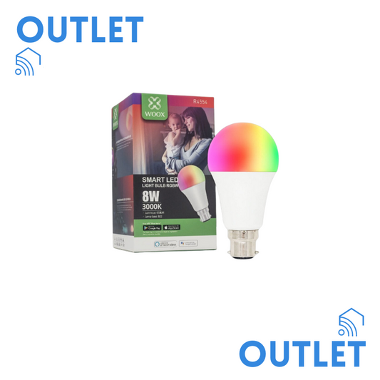 OUTLET: Lâmpada Woox RGB B22 Wi-Fi - Tuya / Smartlife