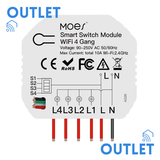 OUTLET: Módulo Wi-Fi p/ Interruptores de Luz 4 Gang