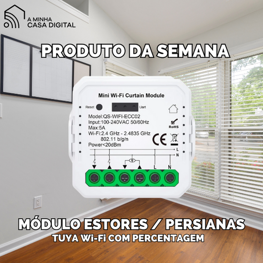 Mini Módulo Wi-Fi para Estores c/ Percentagem - Tuya / Smartlife