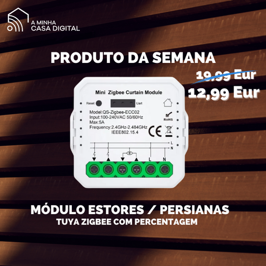 Mini Módulo para Estores Zigbee 3.0 com Percentagem Tuya / Smartlife
