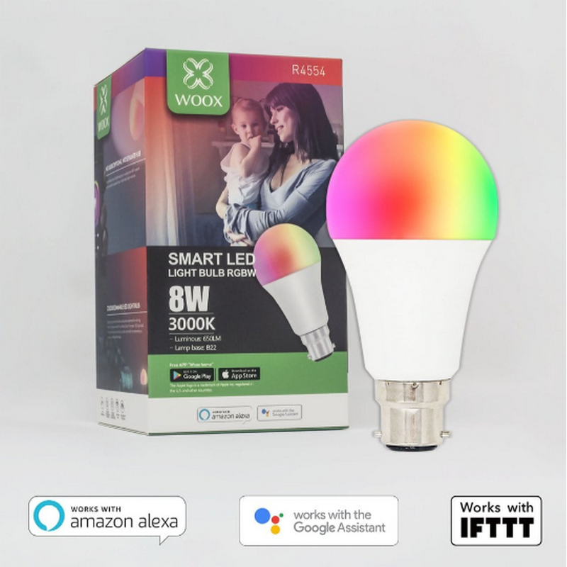 Lâmpada Woox RGB B22 Wi-Fi - Tuya / Smartlife