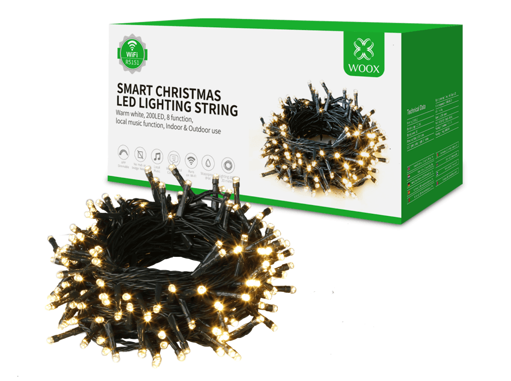 Luzes de Natal Inteligentes LED c/ 20 Metros - Wi-Fi - Tuya / Smartlife